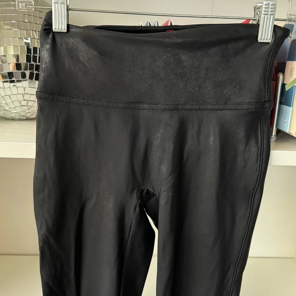 SPANX Black Faux Leather Leggings